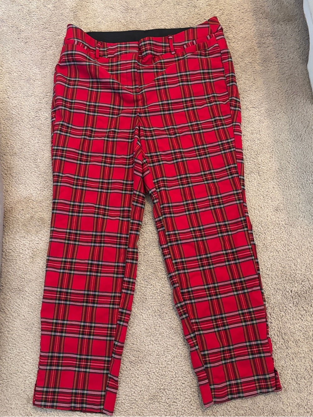 Lane Bryant Women's Red Tartan Plaid Casual Pants